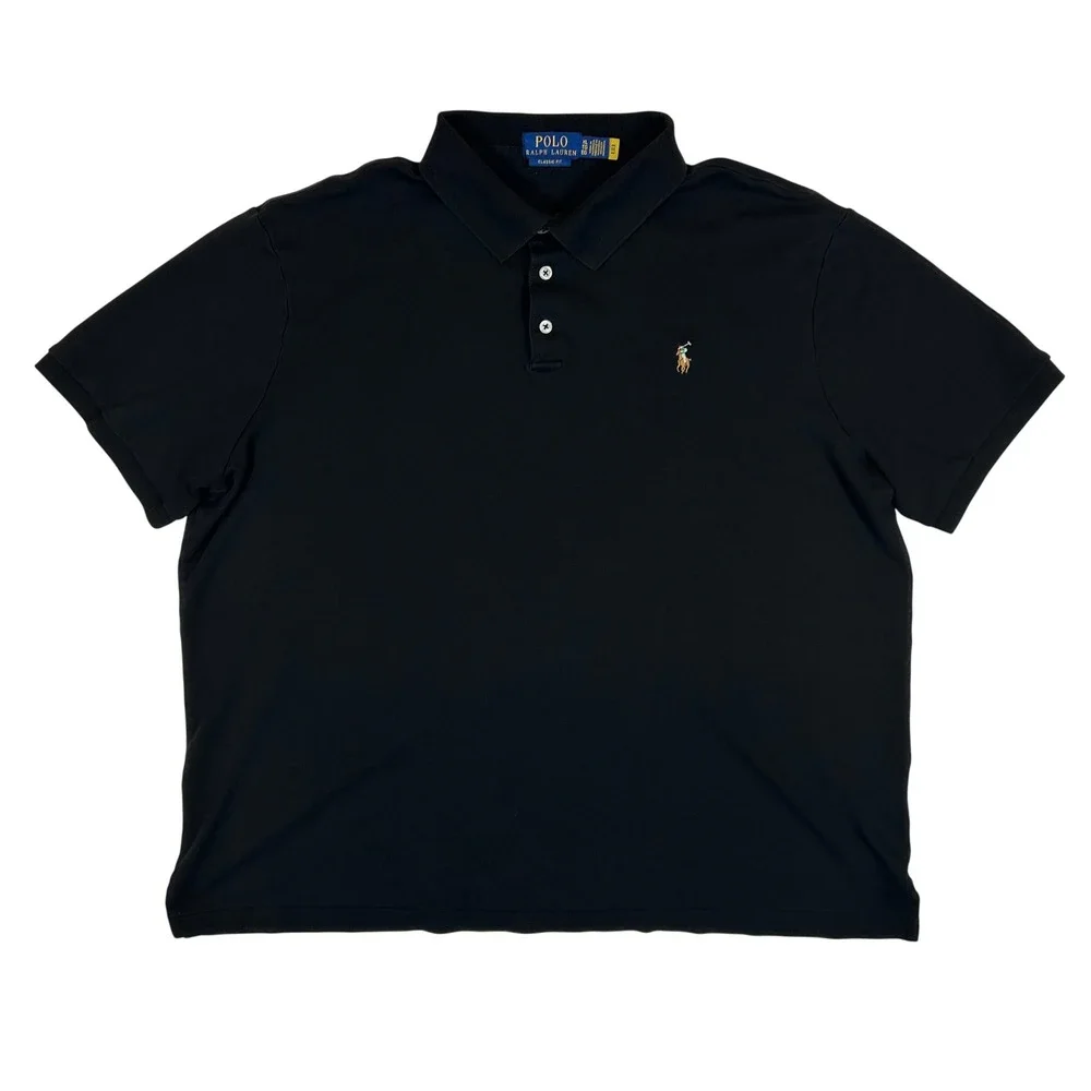 Polo Ralph Lauren Mens Classic Fit Short Sleeve Polo Shirt Black XL Multi Pony
